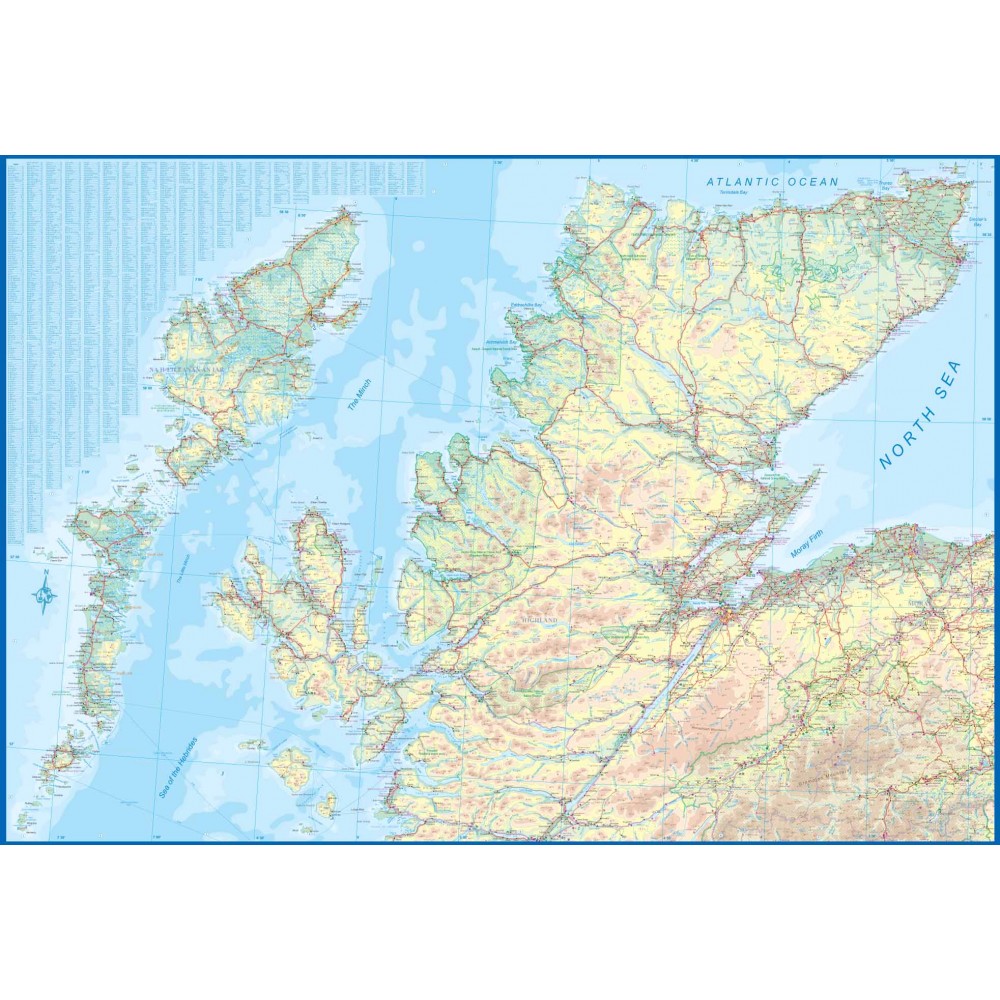 Järnvägskarta Skottland Norra och Öarna ITM